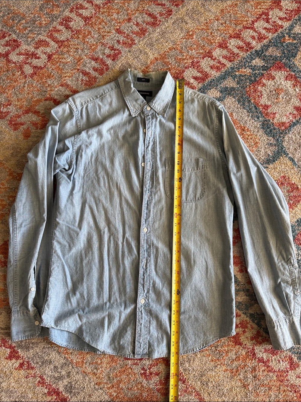 J. Cree Light Blue Denim Men's Button-Up Shirt